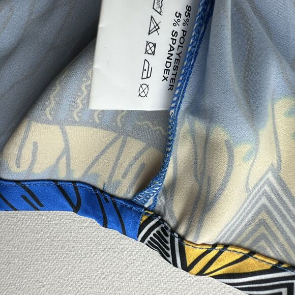 Tribalbyn Zambia African Print Blue Gold Matching Two Piece Set Size L New - Picture 11 of 16